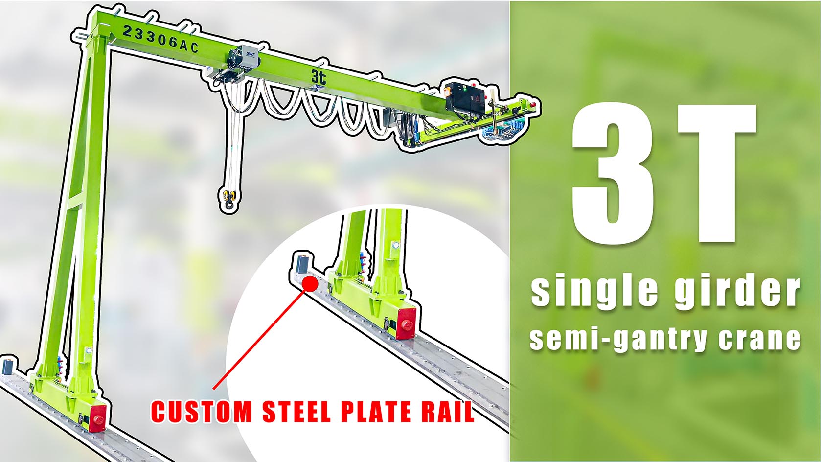 guanhui single beam semi-gantry crane with customized design